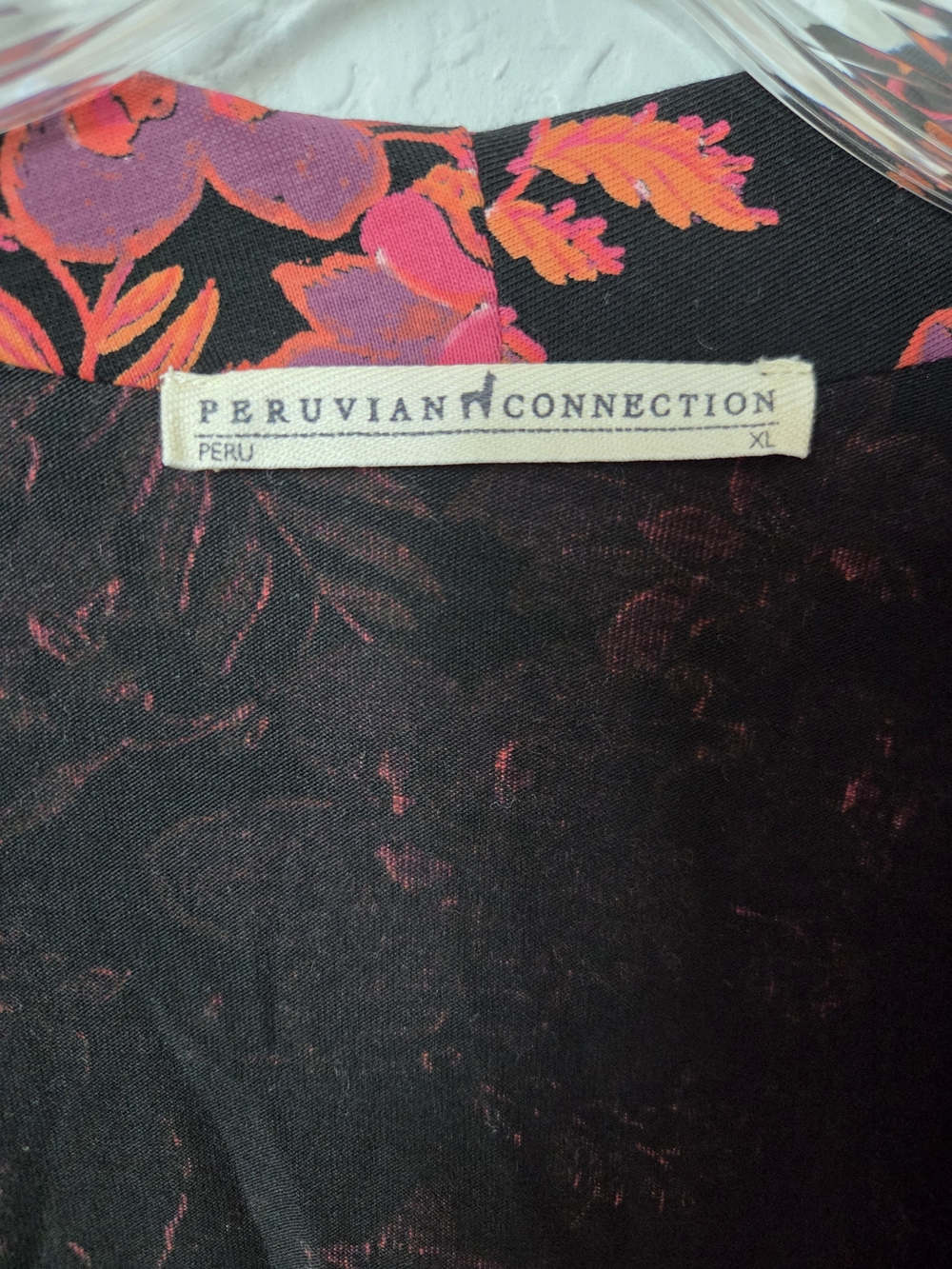 Peruvian Connection Floral Wrap Top – Size XL - Picture 2 of 4